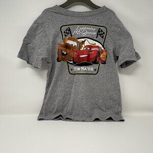 USED - Disney Pixar Cars "Lightening & Tow Mater" Short Sleeve 5T Gray T-Shirt